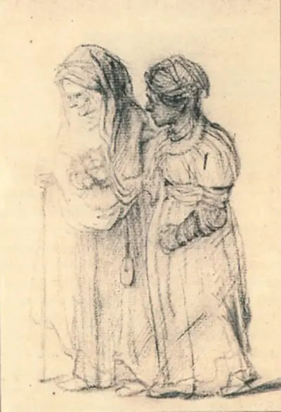Two Women Walking Rembrandt
